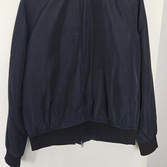 ZARA Men's Large Navy Blue Bomber Jacket - Picture 4 of 4